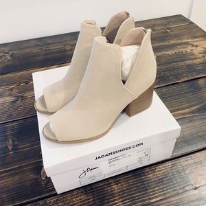J. Adams Low Heel Peep Toe Booties size 7.5